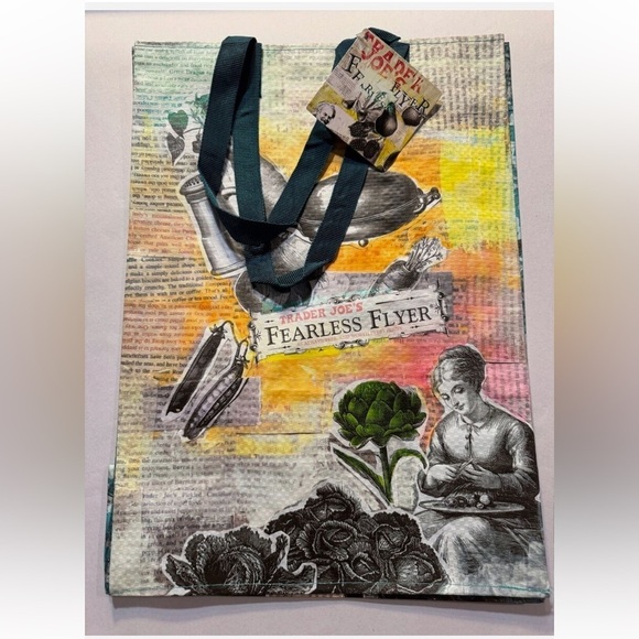 Trader Joe's Retired Fearless Flyer reusable ECO Shopping Bag Tote new - Picture 2 of 4